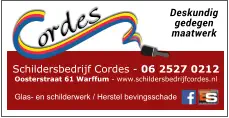 Schildersbedrijf Cordes - 06 2527 0212 Oosterstraat 61 Warffum - www.schildersbedrijfcordes.nl Glas- en schilderwerk / Herstel bevingsschade