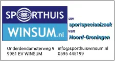 info@sporthuiswinsum.nl 0595 445199 van  Onderdendamsterweg 9 9951 EV WINSUM sportspeciaalzaak  Noord-Groningen uw